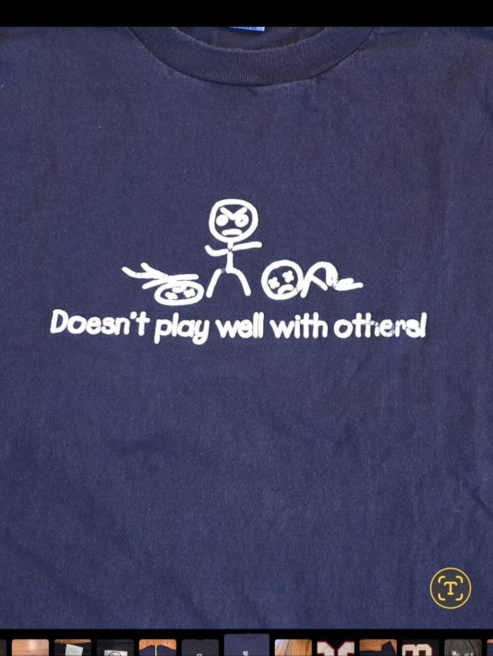 Vintage Y2K Novelty Funny Black Short-Sleeve Tee with White Graphic